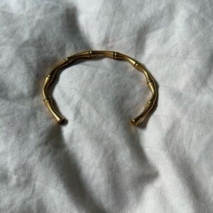 Gold Bamboo-Inspired Bracelet